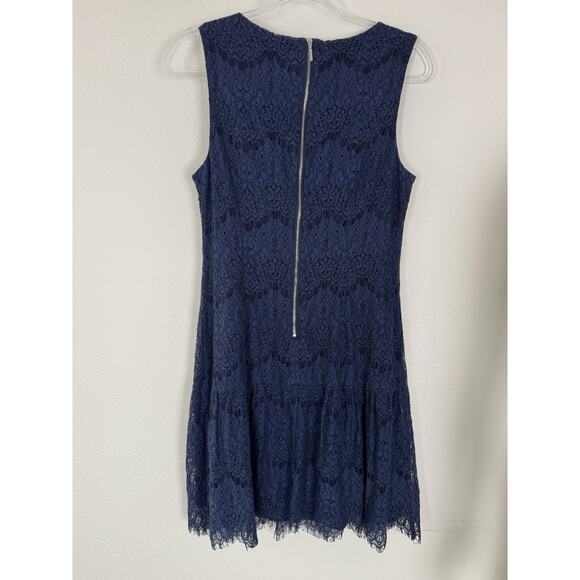 Karl Lagerfeld Lace Dress Womens 8 Medium Navy Blue Cocktail - Picture 2 of 8